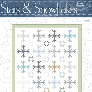 STARS & SNOWFLAKES Winter Snow Quilt Pattern PDF Fat Quarter Friendly