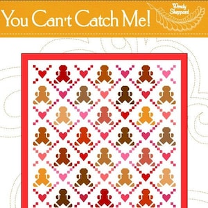 You Can't Catch Me Christmas Gingerbread Men Quilt Digital Pattern PDF Download image 1