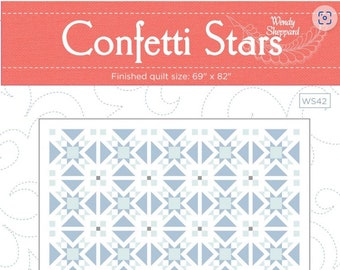 CONFETTI STARS pieced quilt pattern PDF by Wendy Sheppard