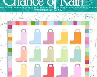 Chance of Rain Rainboots Pieced Quilt Pattern PDF - Layer Cake Friendly - Wendy Sheppard