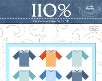 110% Sports Team Jersey Team Fat Quarter Friendly Quilt Pattern PDF by Wendy Sheppard