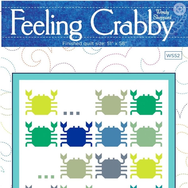 Feeling Crabby Crab Fat Quarter Friendly - Wendy Sheppard Quilt Pattern PDF