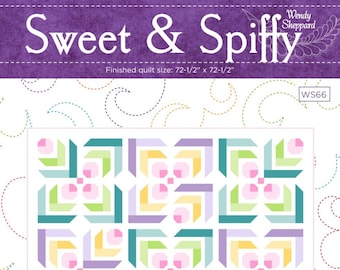 SWEET & SPIFFY Pieced Quilt Pattern PDF - Log Cabin Variation - Wendy Sheppard