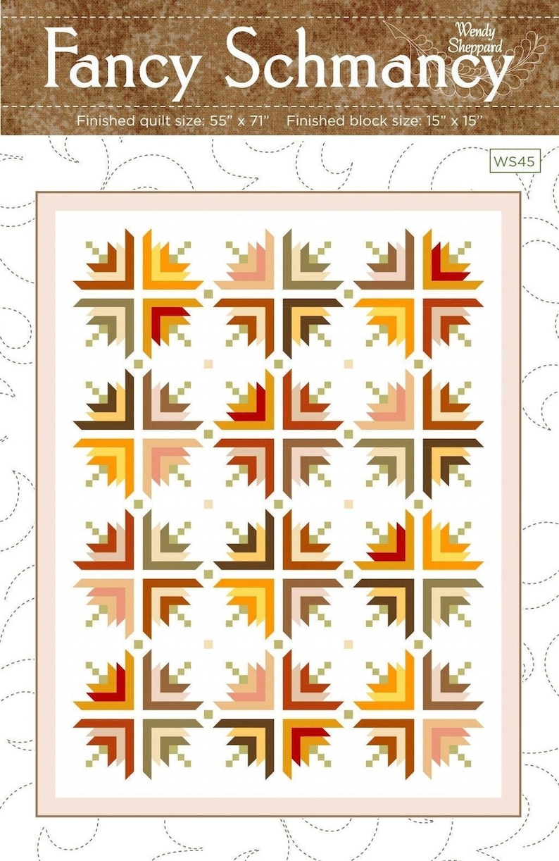 FANCY SCHMANCY Log Cabin Quilt Pattern Pdf Fat Quarter Etsy