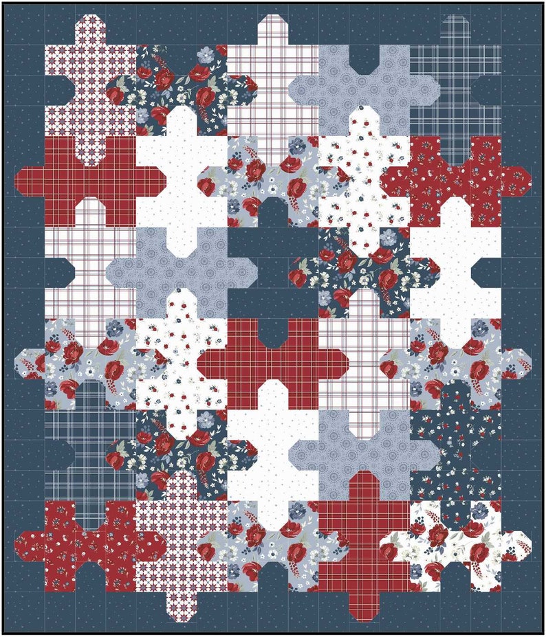 Jigsaw PUZZLE Easy Quilt Quilting Pattern PDF image 6