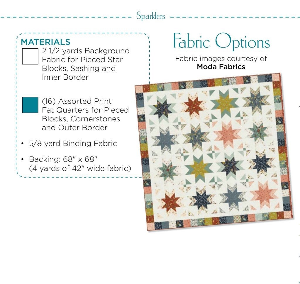 Sparklers Fat Quarter Friendly Quilt Pattern PDF - Etsy