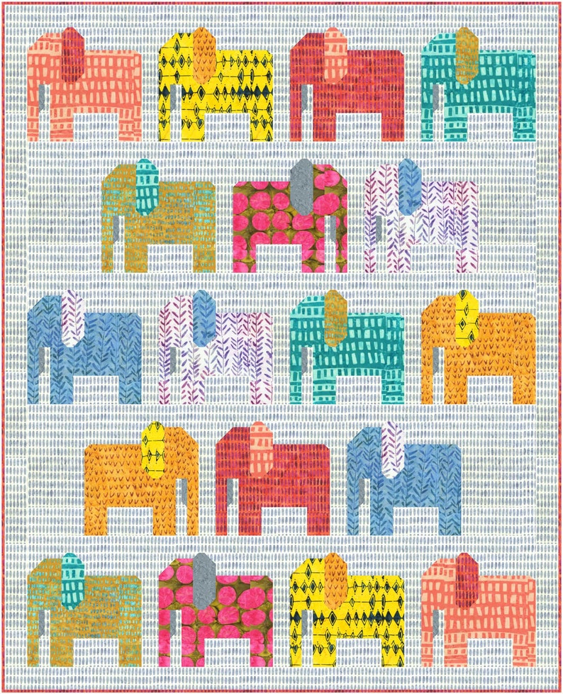 STOMPING GROUND Elephant Fat Quarter Pieced Quilt Pattern PDF | Etsy