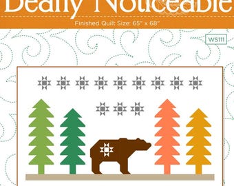 BEARLY NOTICEABLE Bear Animal Pieced Quilt Pattern PDF by Wendy Sheppard