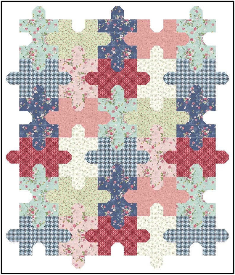 Jigsaw PUZZLE Easy Quilt Quilting Pattern PDF image 7