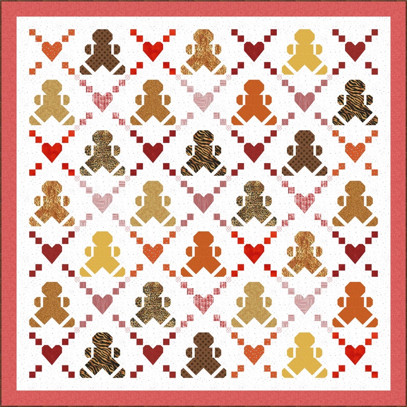 You Can't Catch Me Christmas Gingerbread Men Quilt Digital Pattern PDF Download image 3