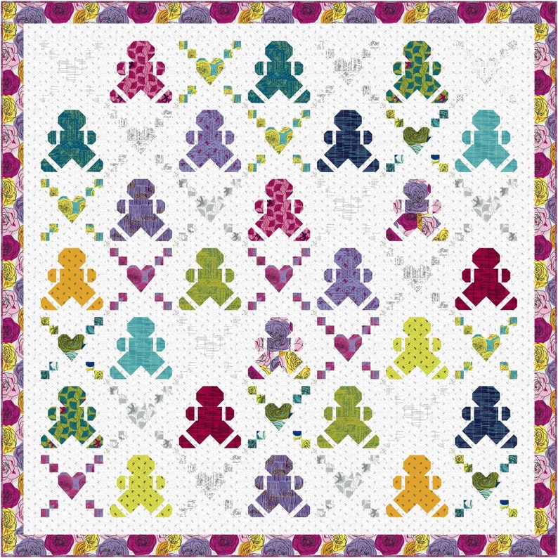 You Can't Catch Me Christmas Gingerbread Men Quilt Digital Pattern PDF Download image 5