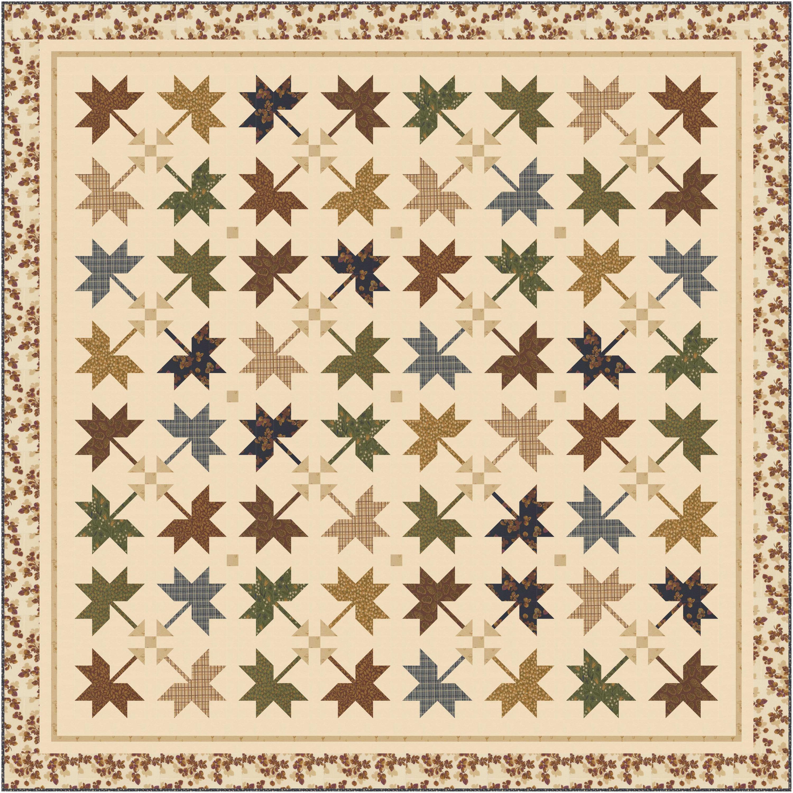 Beleaf You Me Autumn Fall Leaf Pieced Quilt Pattern PDF by Wendy ...