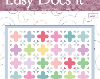 Fat Quarter Friendly EASY DOES IT pieced quilt digital pattern download by Wendy Sheppard