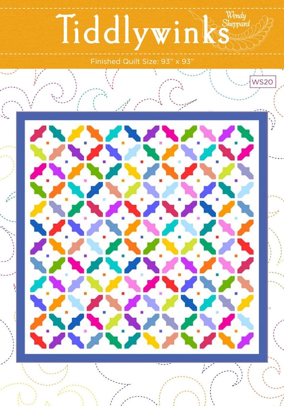 TIDDLYWINKS Fat Quarter Pieced Bed Quilt Pattern PDF