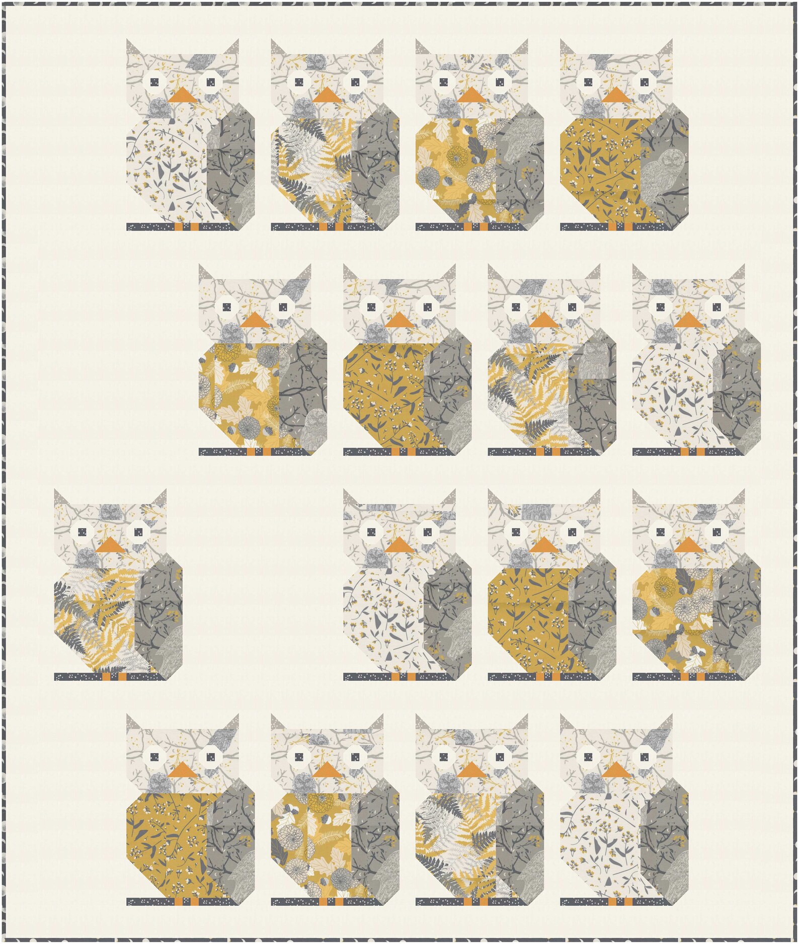 OWLS SEE YOU Pieced Throw Quilt Pattern pdf no paper piecing Etsy