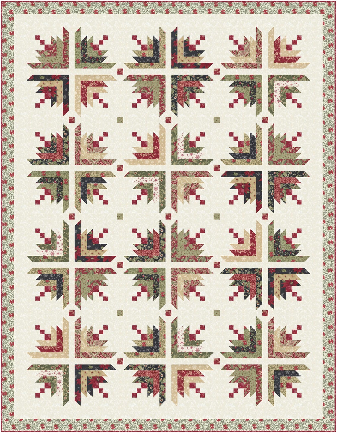 FANCY SCHMANCY Log Cabin Quilt Pattern Pdf Fat Quarter Etsy