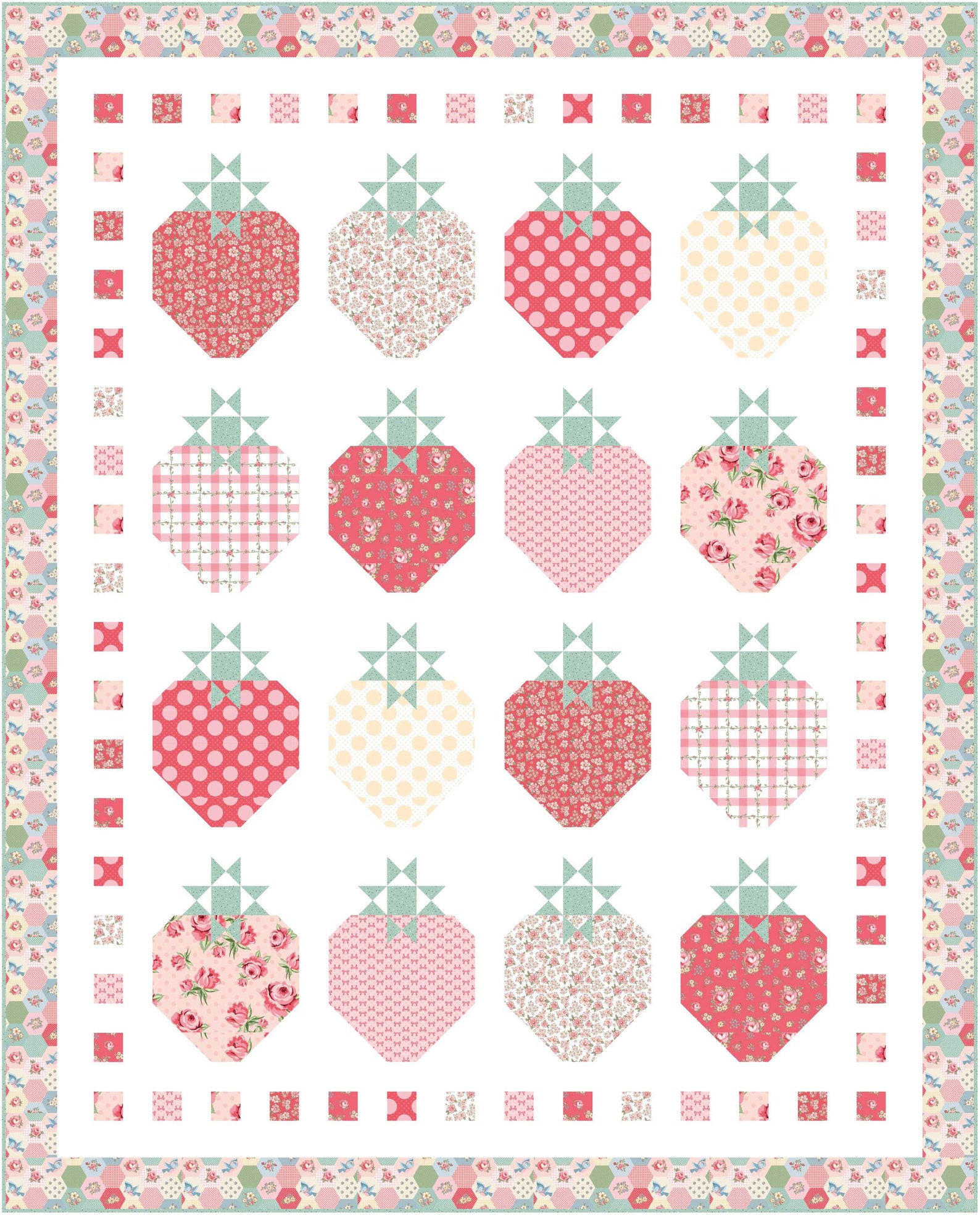 Just Add Shortcake STRAWBERRY / STRAWBERRIES Quilt Digital Etsy
