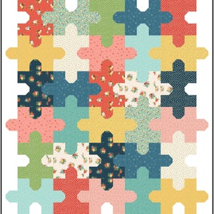 Jigsaw PUZZLE Easy Quilt Quilting Pattern PDF image 5