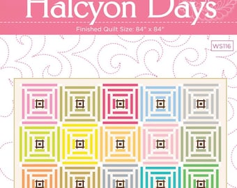 Mailing in US only >>> HALCYON DAYS Printed Quilt Pattern, Fat Quarter or Scrap Friendly, by Wendy Sheppard