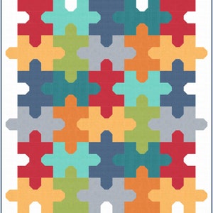 Jigsaw PUZZLE Easy Quilt Quilting Pattern PDF image 3