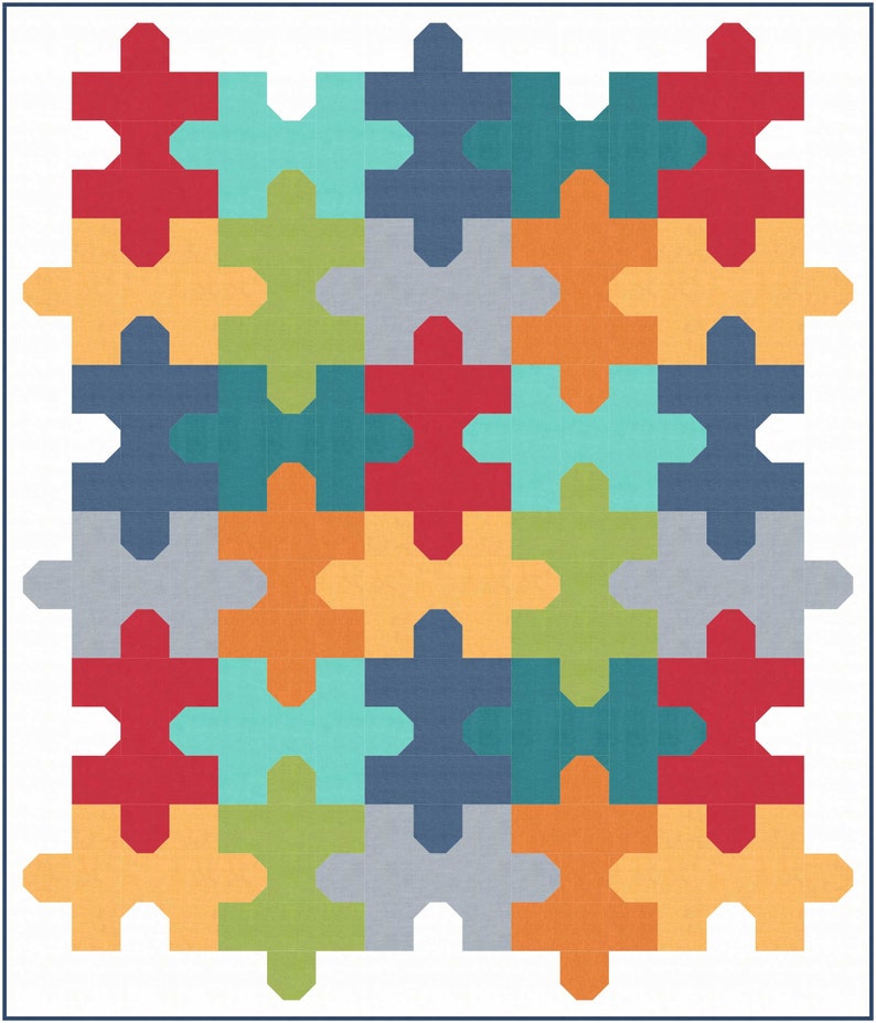 Jigsaw PUZZLE Easy Quilt Quilting Pattern PDF image 3