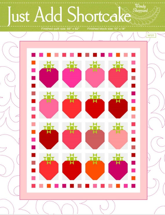 Just Add Shortcake STRAWBERRY / STRAWBERRIES Quilt Digital Etsy