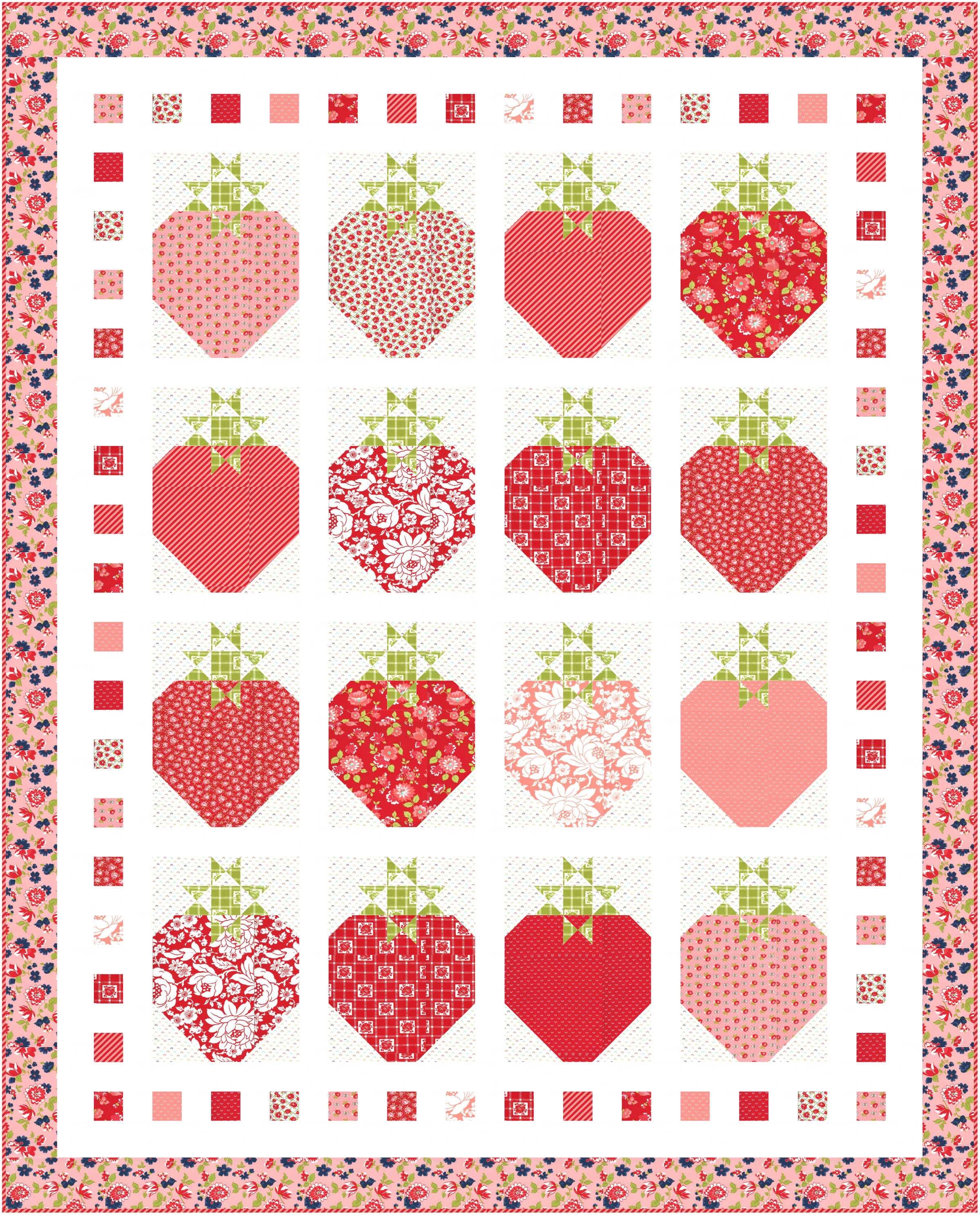 Just Add Shortcake STRAWBERRY / STRAWBERRIES Quilt Digital Etsy