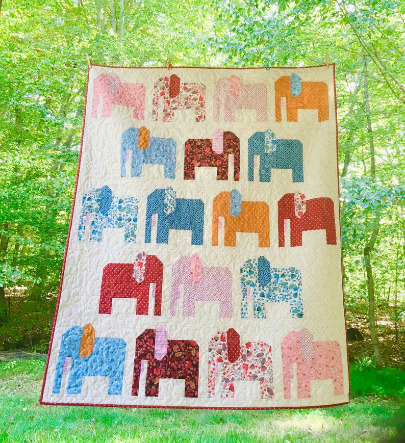 STOMPING GROUND Elephant Fat Quarter Pieced Quilt Pattern PDF - Etsy