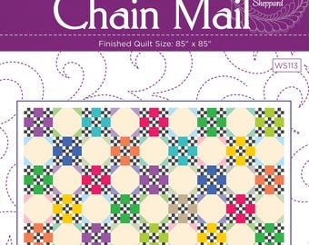 Traditional Pieced Bed Quilt CHAIN MAIL Pattern PDF by Wendy Sheppard