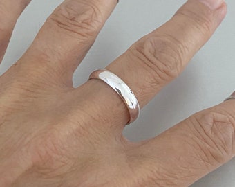 Sterling Silver Plain 4MM  Band Ring, Unisex Ring, Wedding Ring, Silver Ring, Stackable Ring