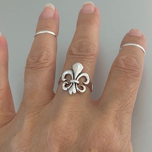 Sterling Silver Saints Ring, Flower Ring, Fleur De Lis  Ring, Statement Ring
