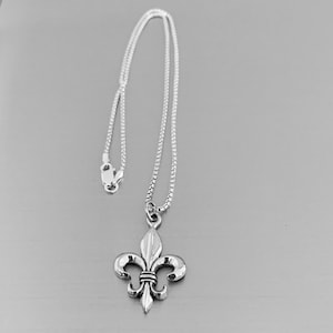 Sterling Silver Saints Necklace, Boho Necklace, Fleur De Lis  Necklace, Silver Necklace, Religious Necklace