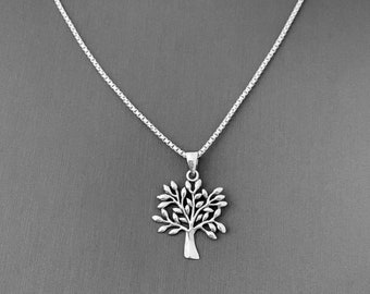 Sterling Silver Tree Of Life Necklace, Boho Necklace, Fortune Necklace, Silver Necklace, Tree Necklace