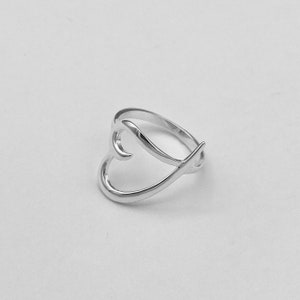 Sterling Silver Big Heart Ring, Heart Ring, Silver Ring, Love Ring - Etsy