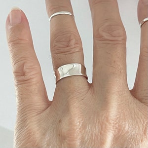 Sterling Silver Thin Small Concave Ring, Boho Ring, Silver Ring, Silver ...
