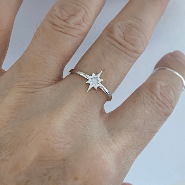 Sterling Silver Starlight Ring, Silver Ring, Star Ring, Twinkle Star Ring