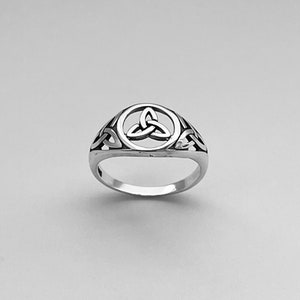 Sterling Silver Triple Triquetra Celtic Ring, Statement Ring, Silver Ring, Triquetra Ring