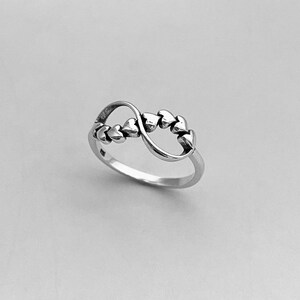 Sterling Silver Hearts Infinity Ring Heart Ring Silver Ring - Etsy