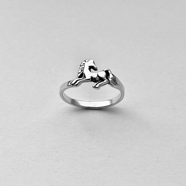 Sterling Silver Horse Ring, Silver Ring, Pony Ring, Animal Ring, Mustang Ring, Polo Ring