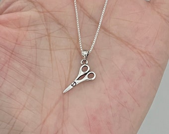 Sterling Silver Little Scissors Necklace, Hairdresser Necklace, Silver Necklace, Barber Necklace