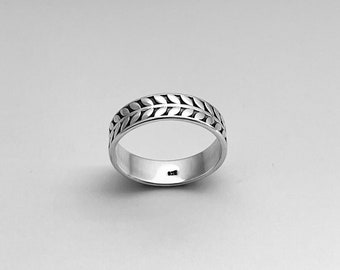 Sterling Silver Eternity Leaf Band, Branch Ring, Tree Ring, Silver Ring, Vine Ring, Leaves Ring, Wedding Band