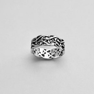 Sterling Silver Unisex Eternity Little Mushroom Band, Healing Ring, Silver Ring, Wedding Band