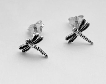 Sterling Silver Dragonfly Earrings, Stud Earrings, Boho Earrings, Silver Earrings