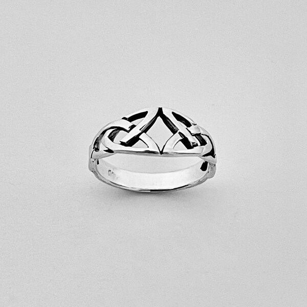 Sterling Silver Double Celtic Trinity Knot Ring, Boho Ring, Silver Ring, Triquetra Ring, Love knot Ring