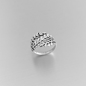 Sterling Silver Wrap Branches Ring, Tree Ring, Silver Rings, Leaf Ring, Boho Ring