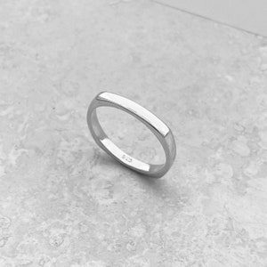 Sterling Silver Square Band Ring, Wedding Band, Silver Ring, Stackable Ring