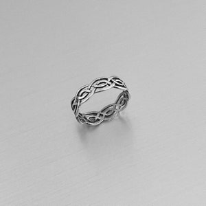 Sterling Silver Eternity Thin Celtic Ring, Boho Ring, Silver Ring, Knot Ring