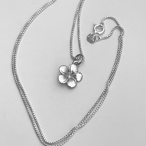 Plumeria necklace sterling silver sale