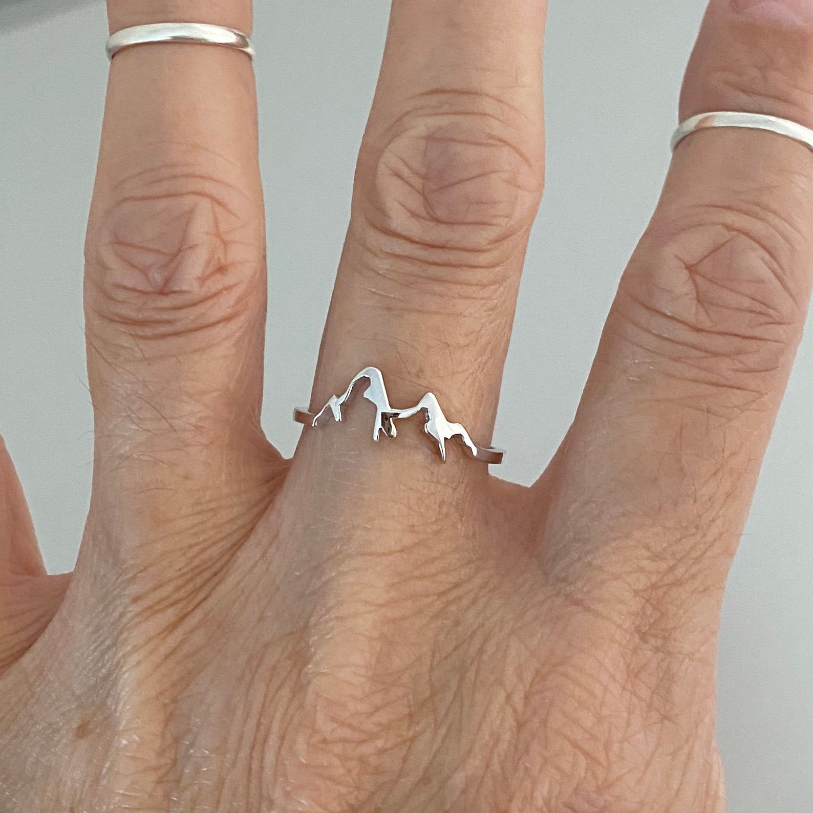 Sterling Silver Small Mountain Ring Silver Ring Hiking Ring Etsy