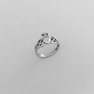 Sterling Silver Celtic Irish Claddagh Ring, Dainty Ring, Friendship Ring, Silver Ring, Love Ring, Celtic Ring image 5